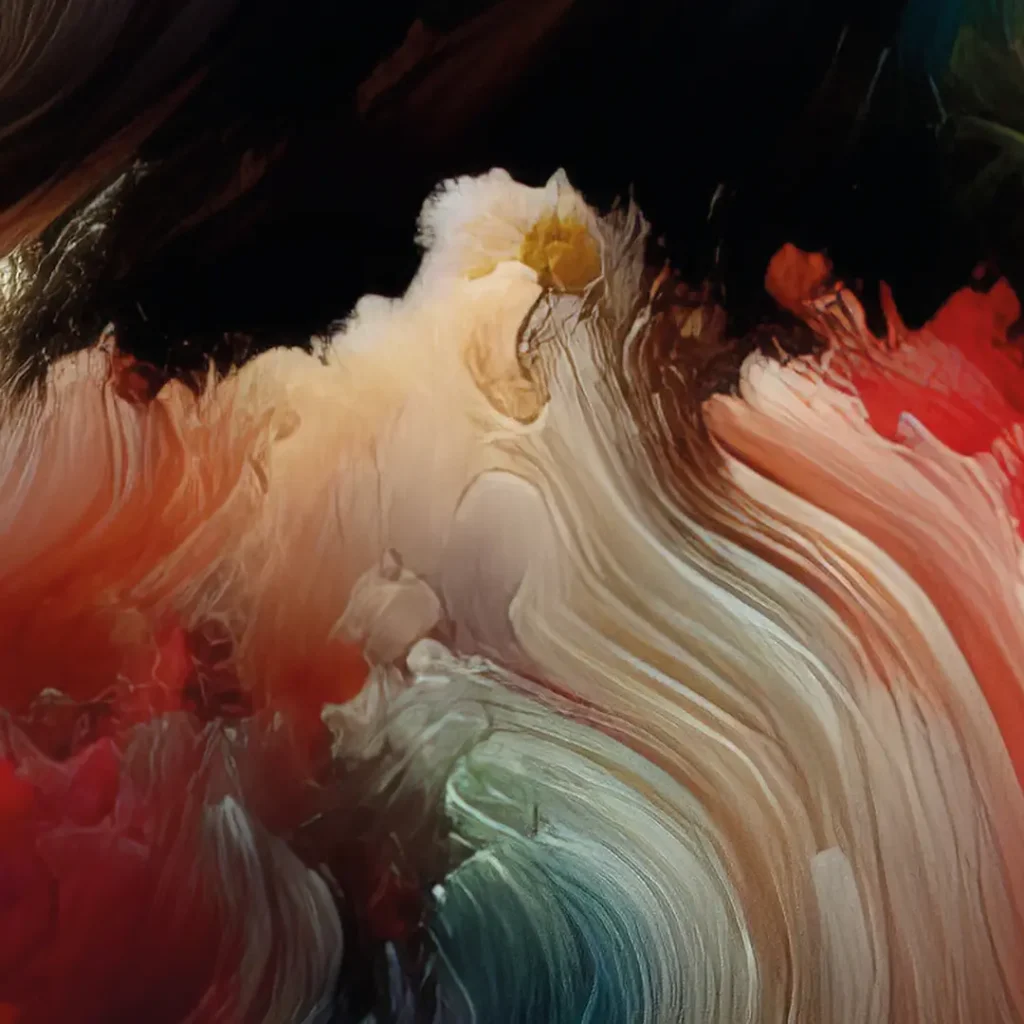 Detail des Gemäldes Abstract Colors On Black von Michael Quarz