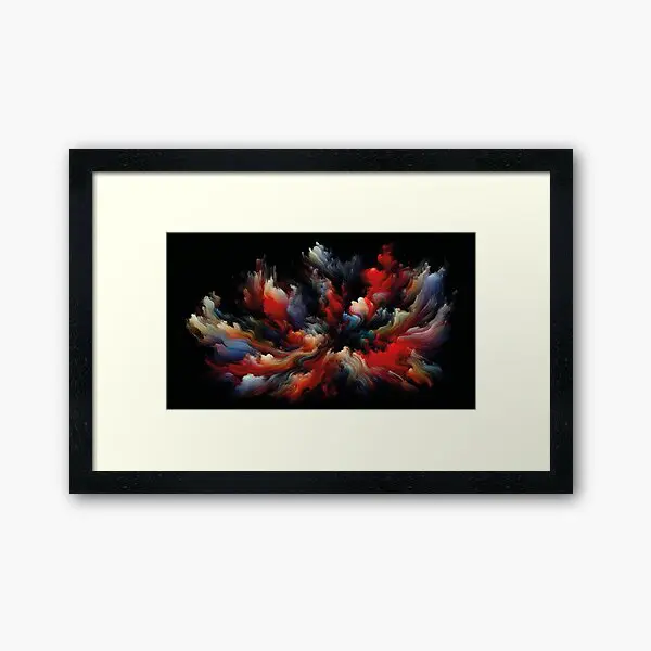 Gerahmter Druck des Gemäldes Abstract Colors On Black von Michael Quarz