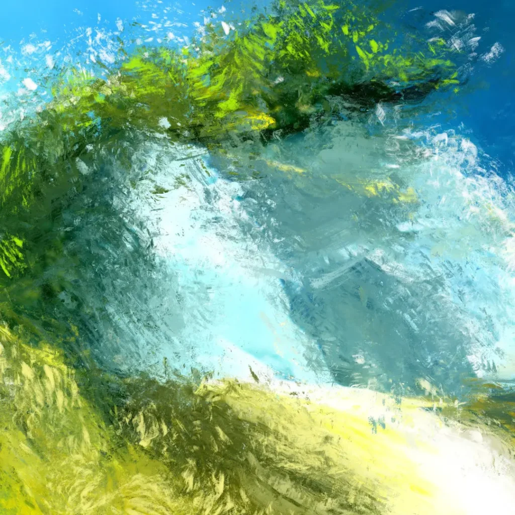 Detail des Gemäldes "Man In Landscape" von Michael Quarz