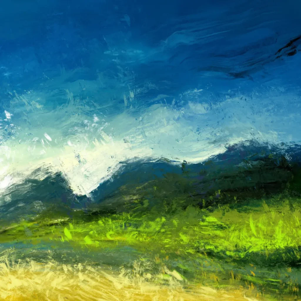 Detail des Gemäldes "Man In Landscape" von Michael Quarz