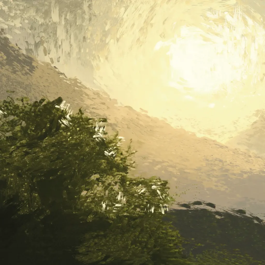 Detail des Gemäldes "Green Landscape 1" von Michael Quarz