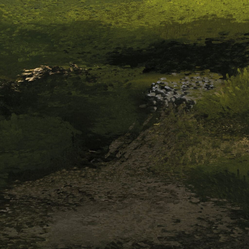 Detail des Gemäldes "Green Landscape 1" von Michael Quarz