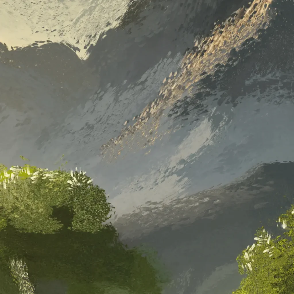 Detail des Gemäldes "Green Landscape 1" von Michael Quarz