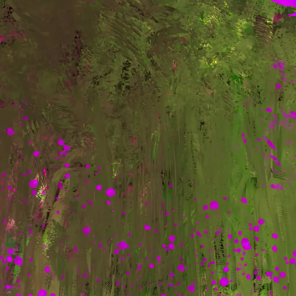 Detail des Gemäldes "Pink On Green" von Michael Quarz