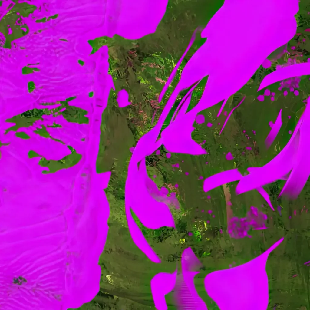 Detail des Gemäldes "Pink On Green" von Michael Quarz