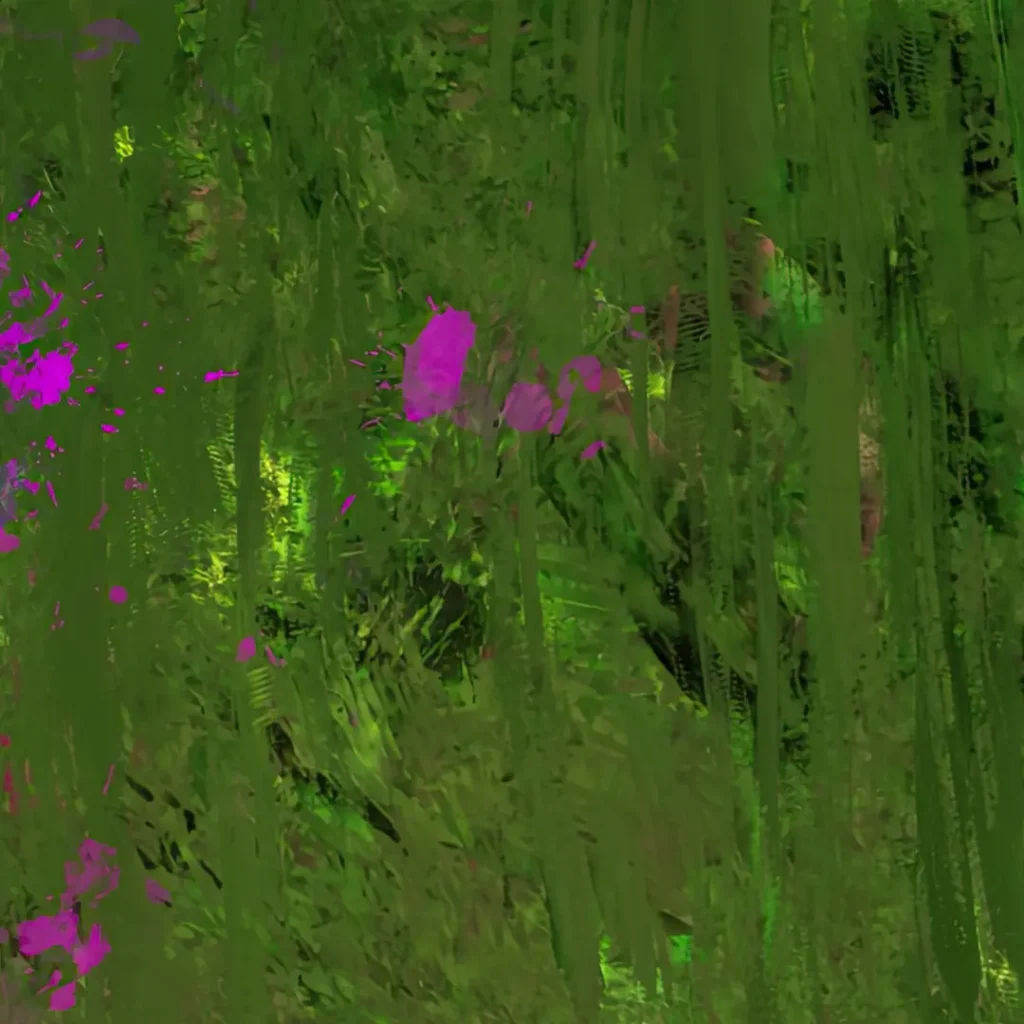 Detail des Gemäldes "Pink On Green" von Michael Quarz