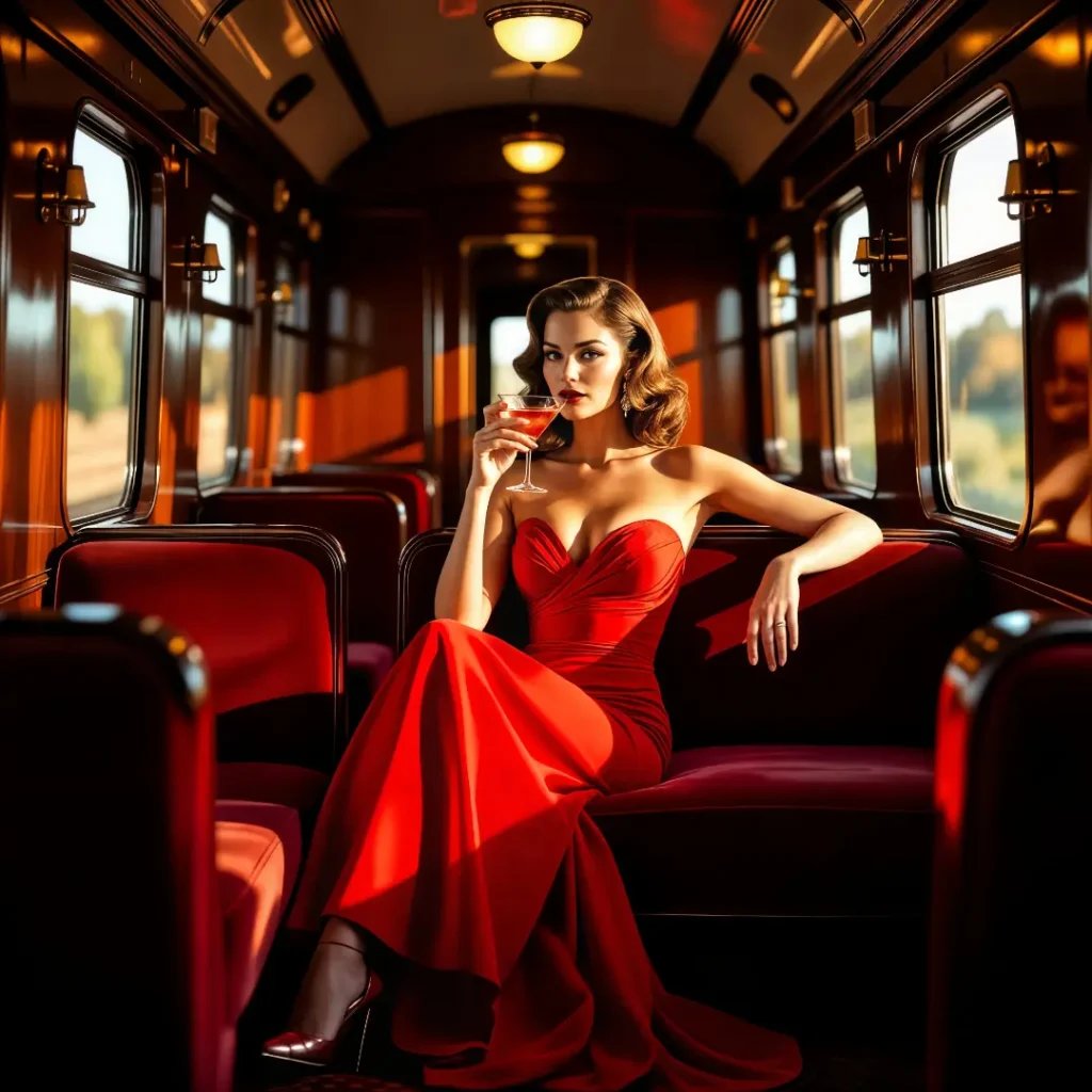 "A Moment of Glamour: The Brunette in Red" by Michael Quarz