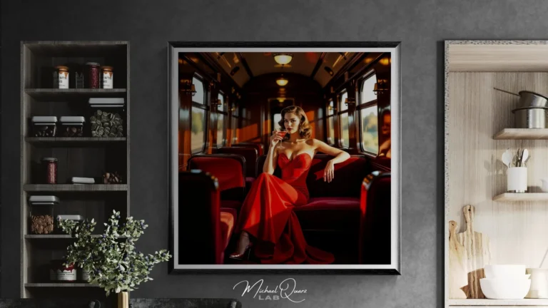 "A Moment of Glamour: The Brunette in Red" by Michael Quarz